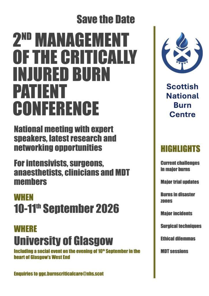 Save the date poster for national burns conferance